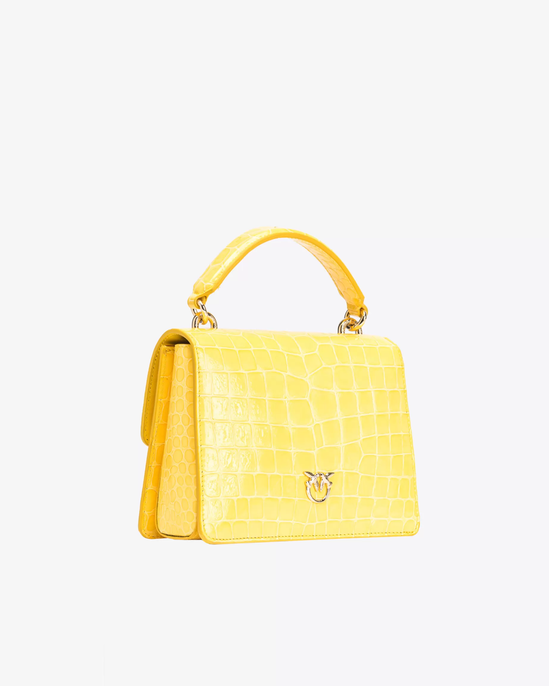 PINKO Limited Edition | Mini Love Bag One Top Handle Light krokodyl z połyskiem Galleria SŁONECZNYŻÓŁCIEŃ-JASNEZŁOTO