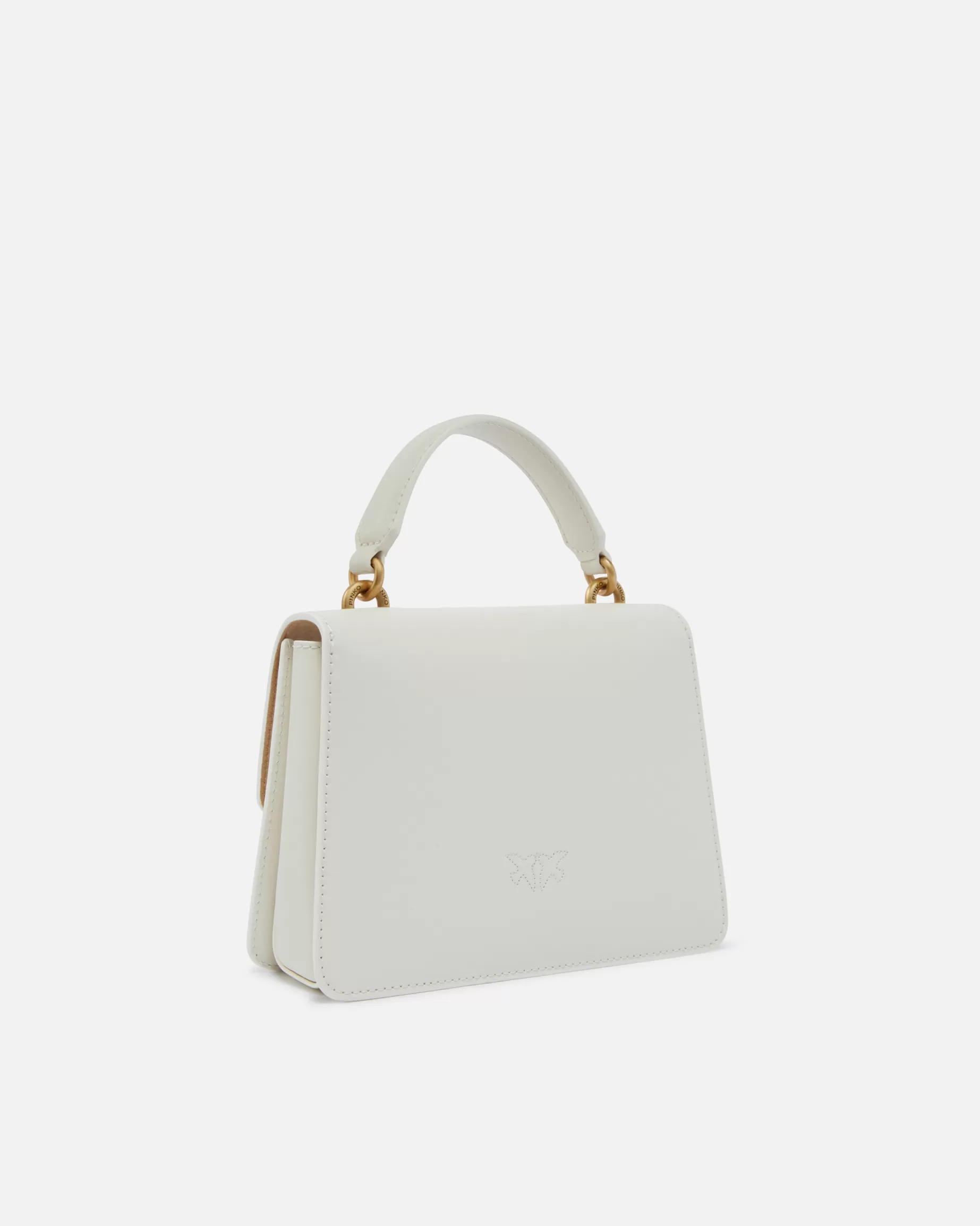 PINKO Torebki Przewieszane Przez Ramię | Mini Bags | Mini Love Bag One Top Handle Light Simply BIAŁY+BIAŁY-ANTIQUEGOLD