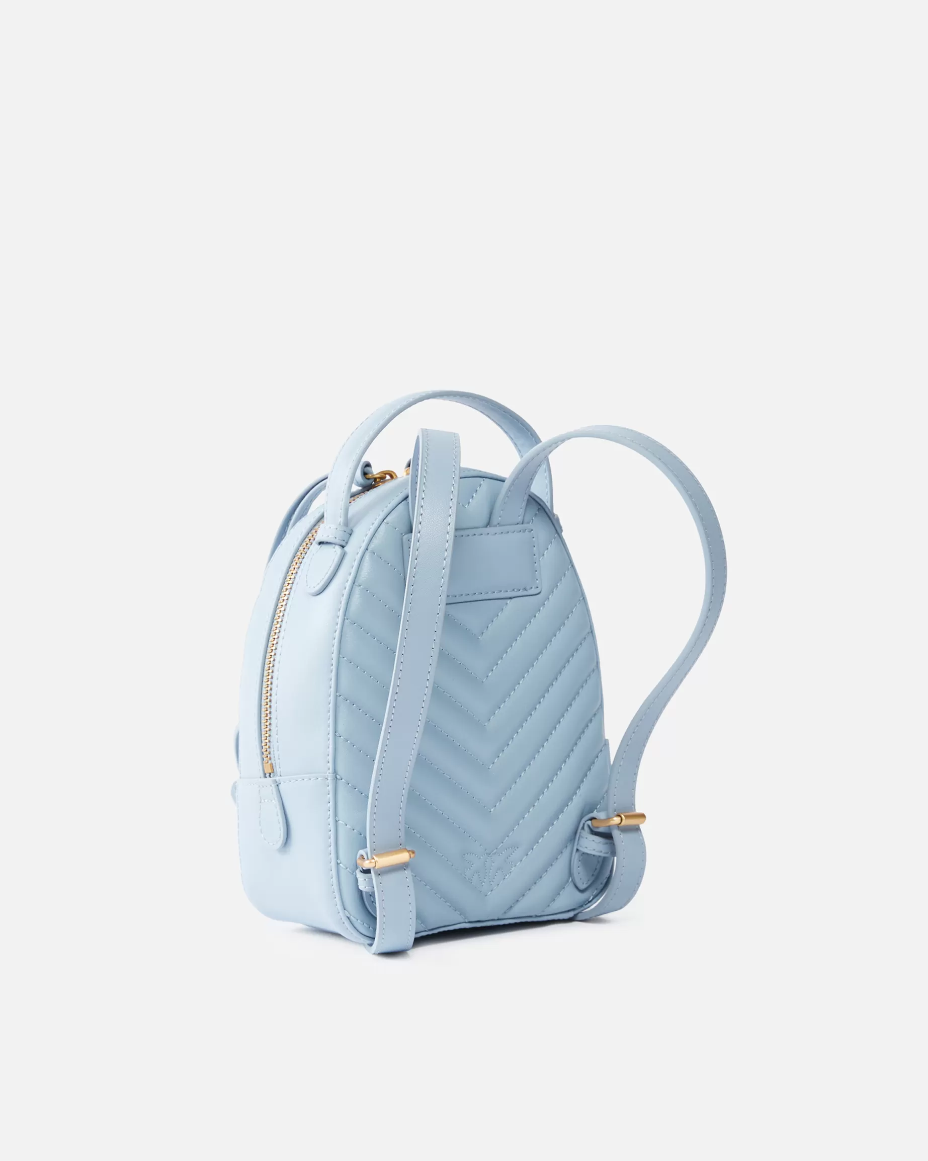 PINKO Nowości | Plecaki | Mini plecak Love Bag z pikowanej skóry LIGHTBLUE-ANTIQUEGOLD