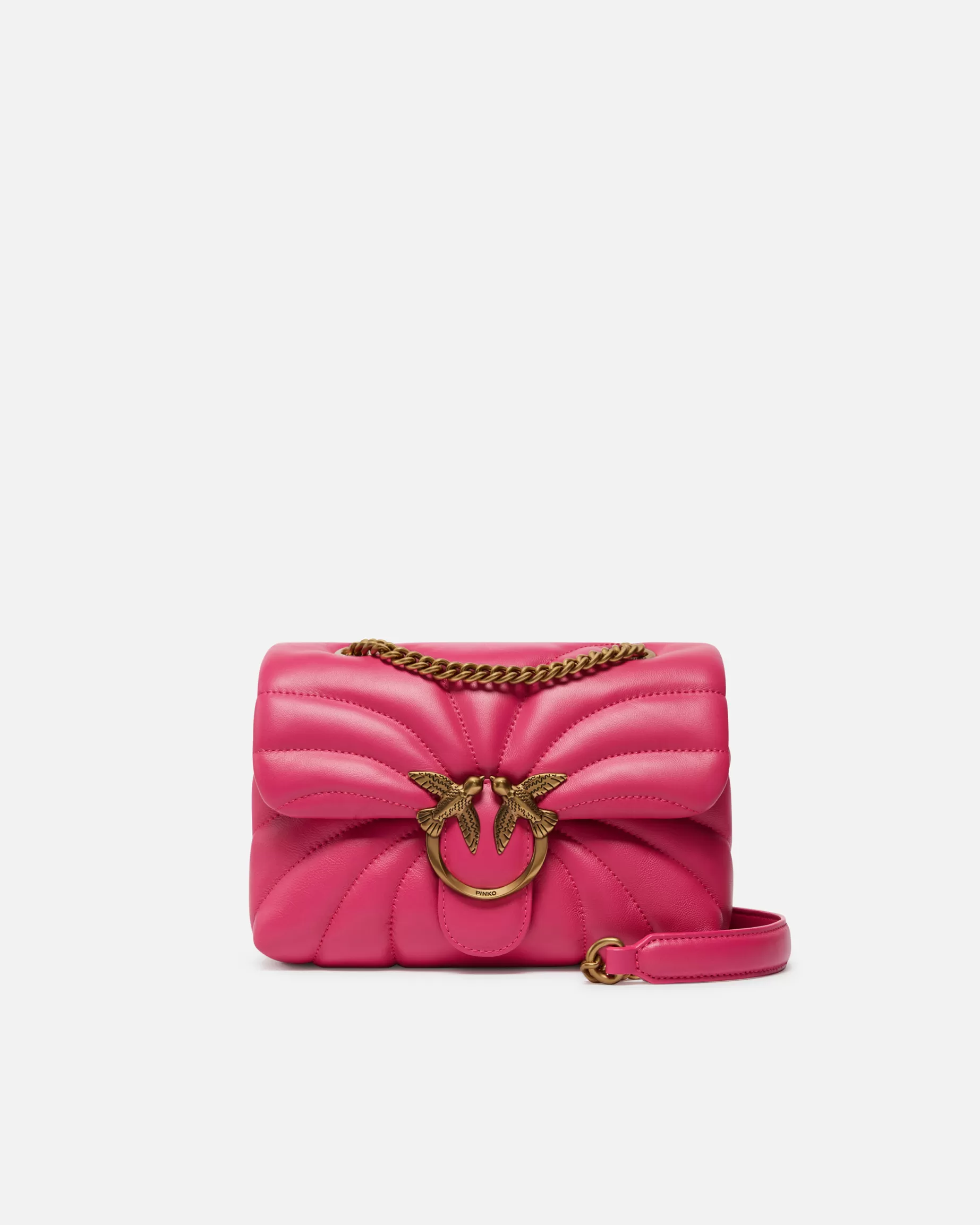 PINKO Nowości | Torebki Przewieszane Przez Ramię | Mini torebka na pasku Mini Love Puff Butterfly z nappy PINKPINKO-STAREZŁOTO