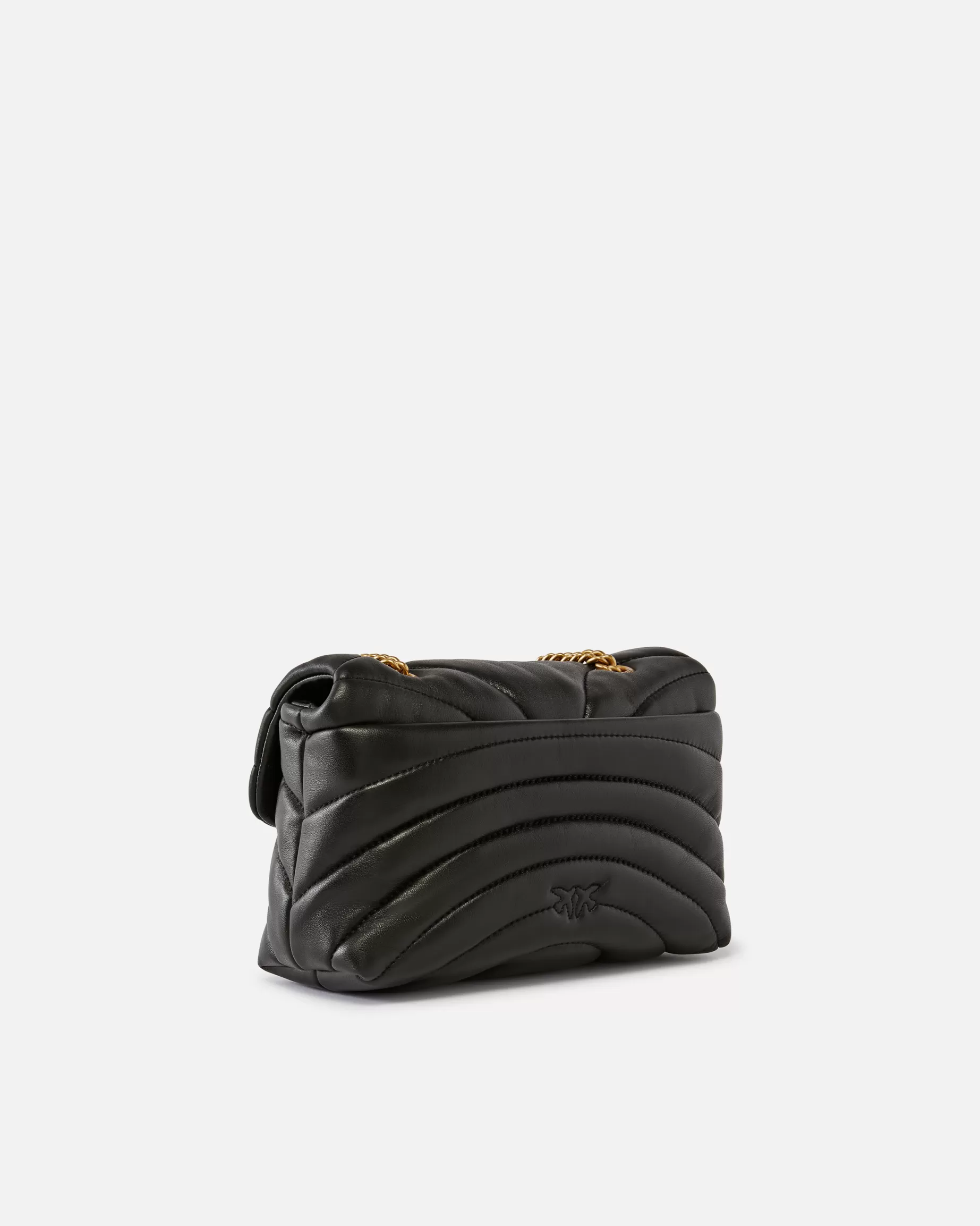 PINKO Torebki Przewieszane Przez Ramię | Mini Bags | Mini torebka na pasku Mini Love Puff Butterfly z nappy CZARNY-ANTIQUEGOLD