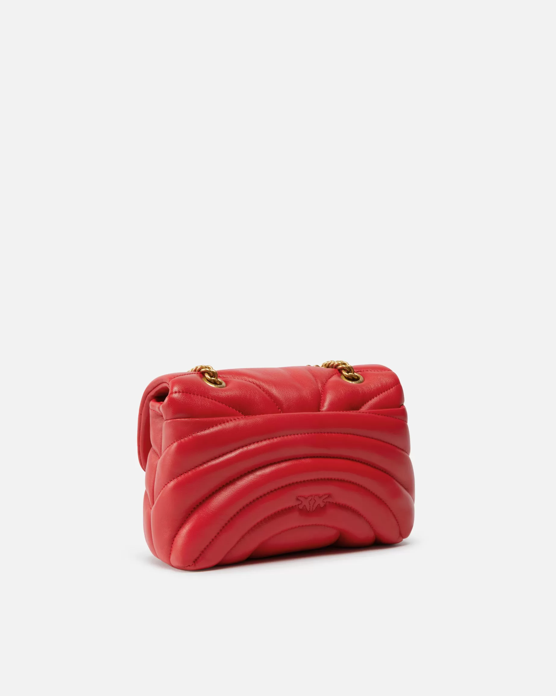 PINKO Nowości | Torebki Przewieszane Przez Ramię | Mini torebka na pasku Mini Love Puff Butterfly z nappy CZERWONY-STAREZŁOTO