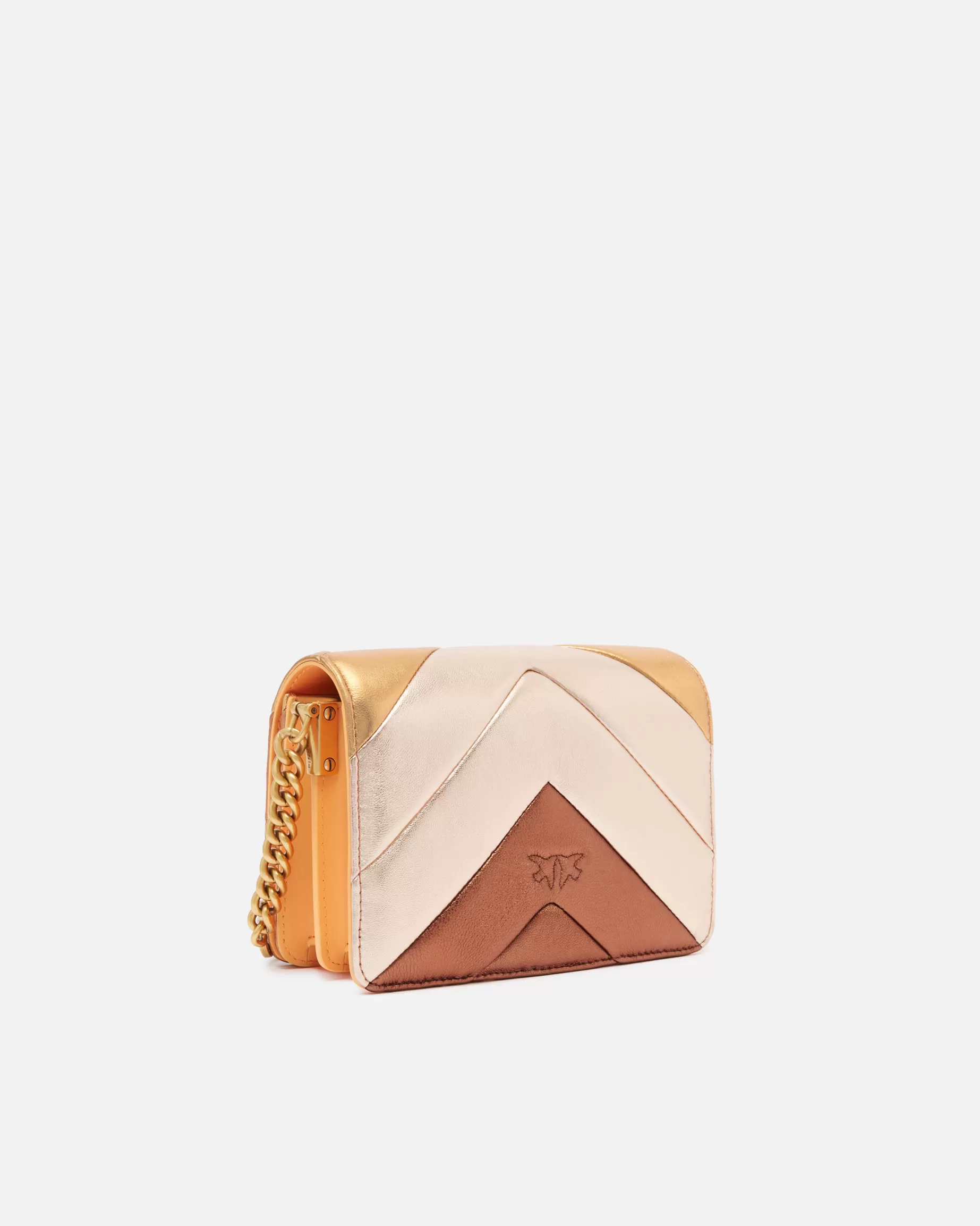 PINKO Nowości | Torebki Przewieszane Przez Ramię | Mini torebka na pasku pikowana cieniowana metaliczna Love Bag Click DYNIOWYWIELOKOL.-STAREZŁOTO