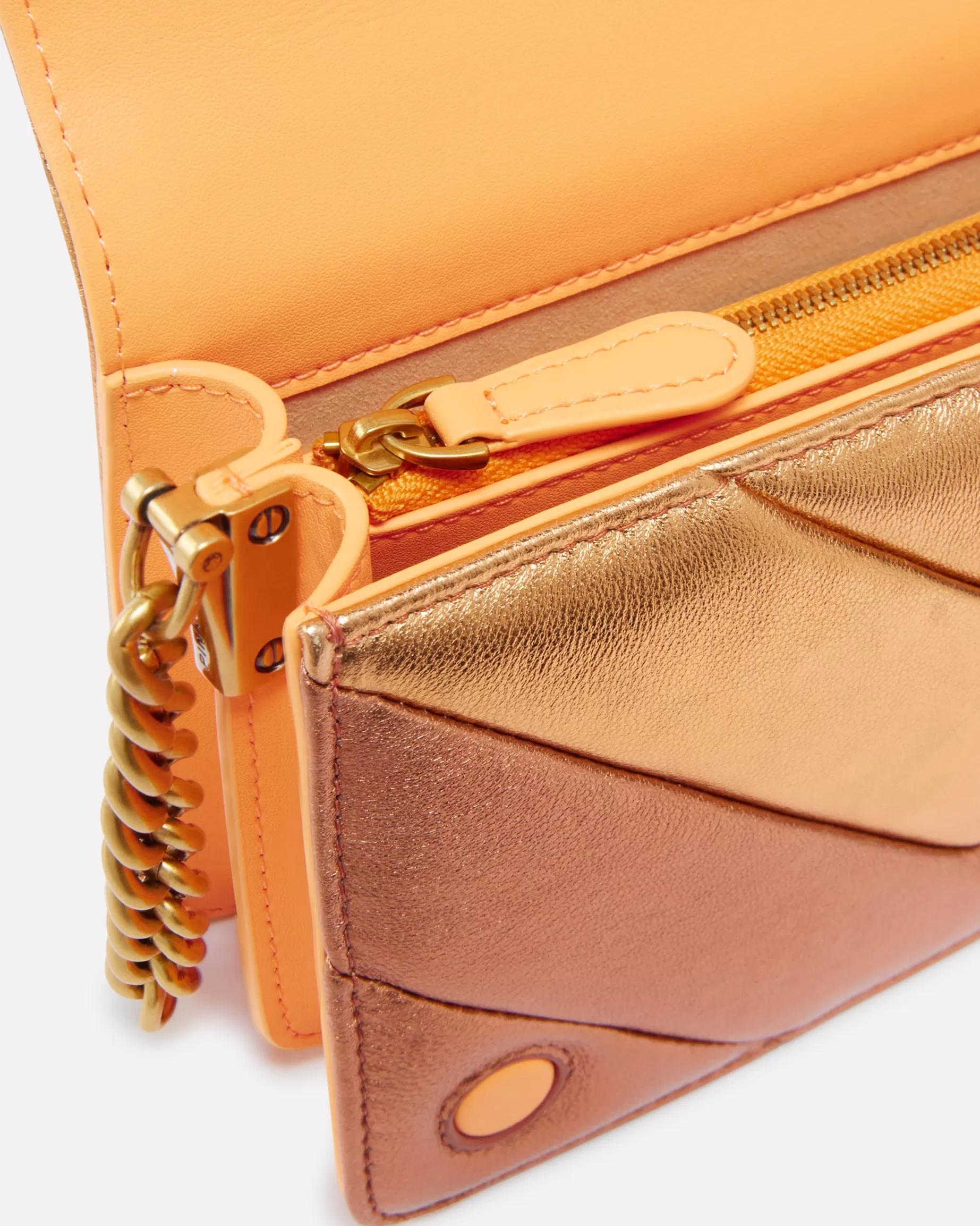 PINKO Nowości | Torebki Przewieszane Przez Ramię | Mini torebka na pasku pikowana cieniowana metaliczna Love Bag Click DYNIOWYWIELOKOL.-STAREZŁOTO