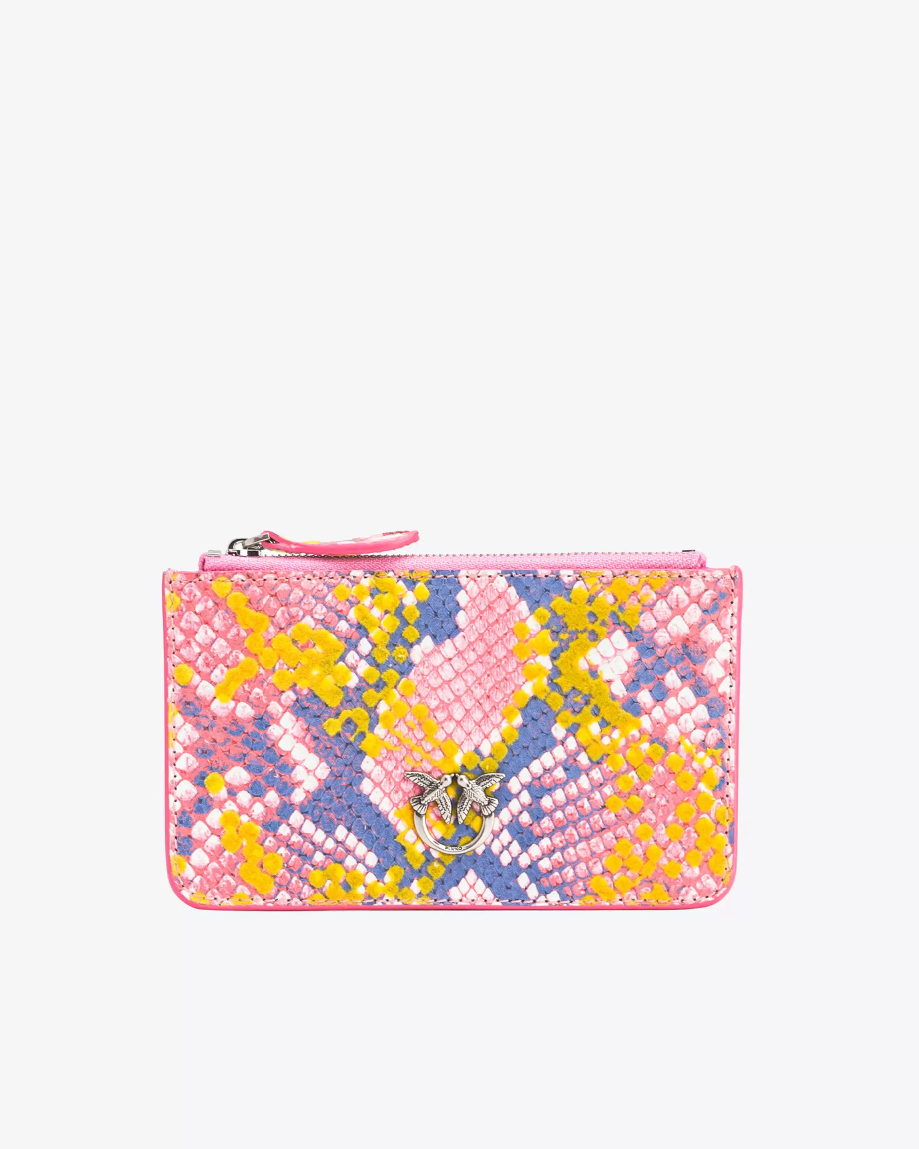 PINKO Limited Edition | Płaski woreczek pouch wąż Galleria WIELOKOLOR.RÓŻOWY/ŻÓŁTY-STARESREBRO