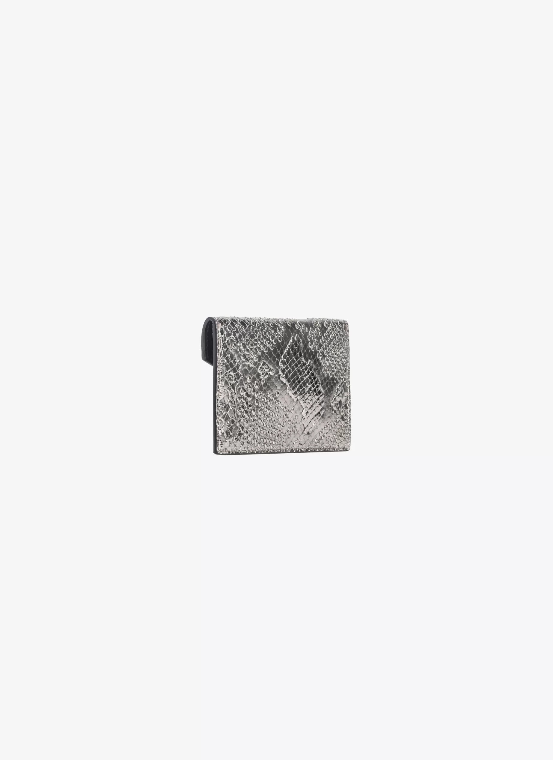 PINKO Limited Edition | Płaskie etui na karty z wężowym wzorem Galleria ANTRACYT-JASNEZŁOTO
