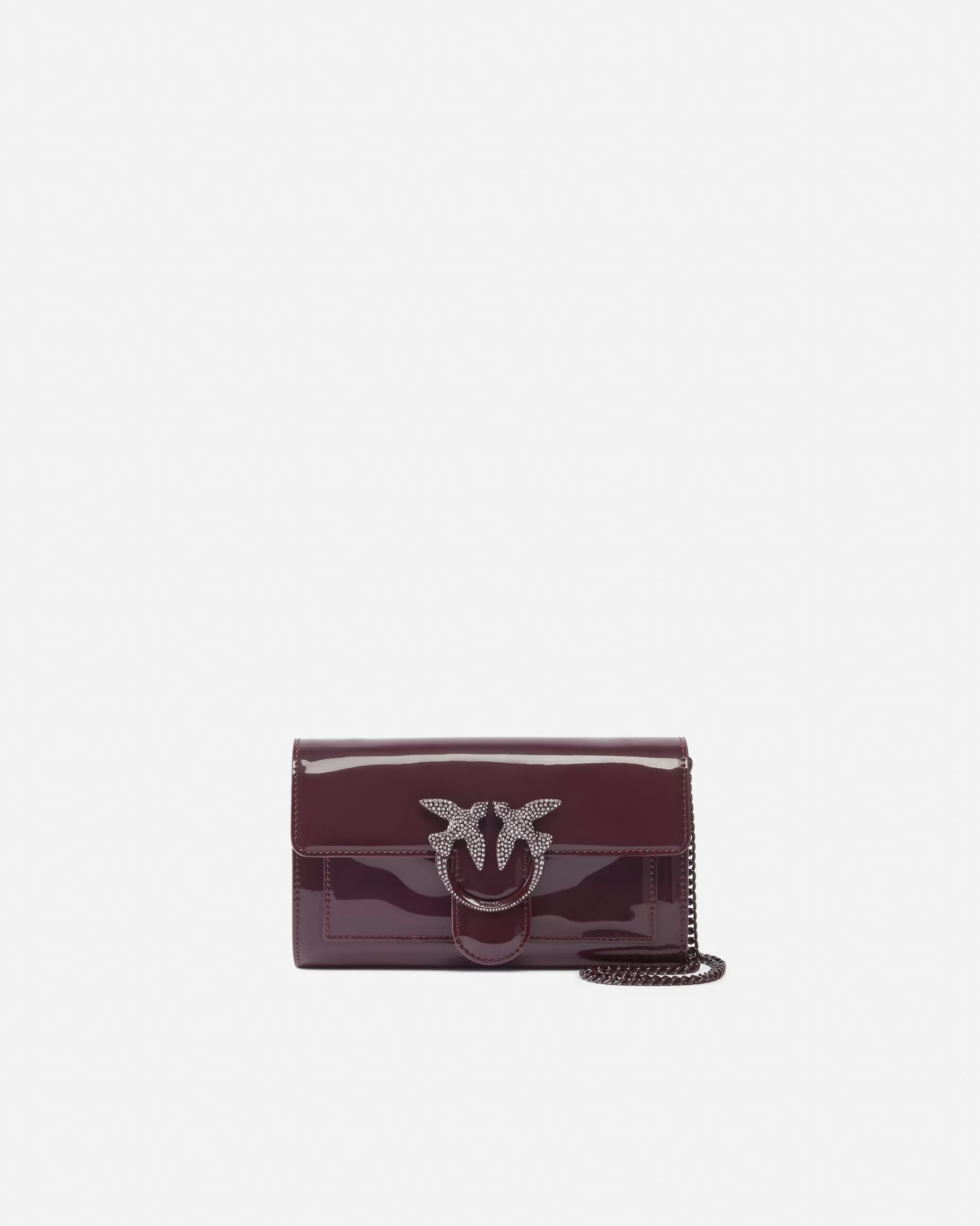 PINKO Nowości | Portfele | Patent bird buckle wallet with shoulder strap CZEKOL.GORZKA-BLOCKCOLOR