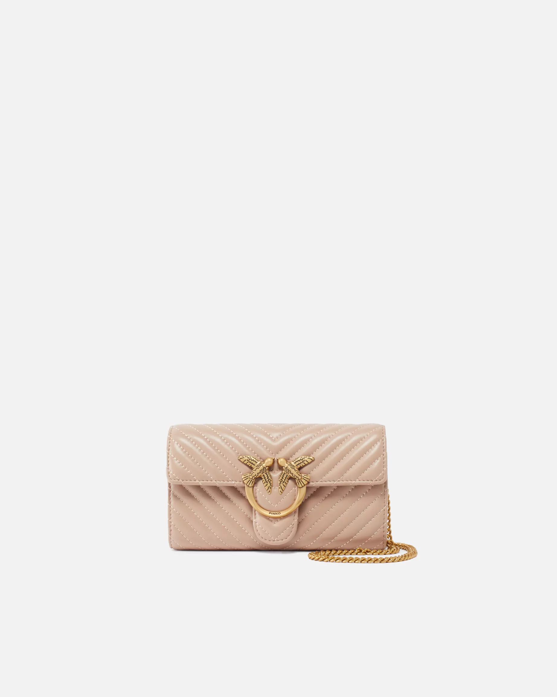 PINKO Love Bag Icons | Portfele | Portfel Love Bag One Wallet Chevron RÓŻOWY/RÓŻANYPYŁ-ANTIQUEGOLD