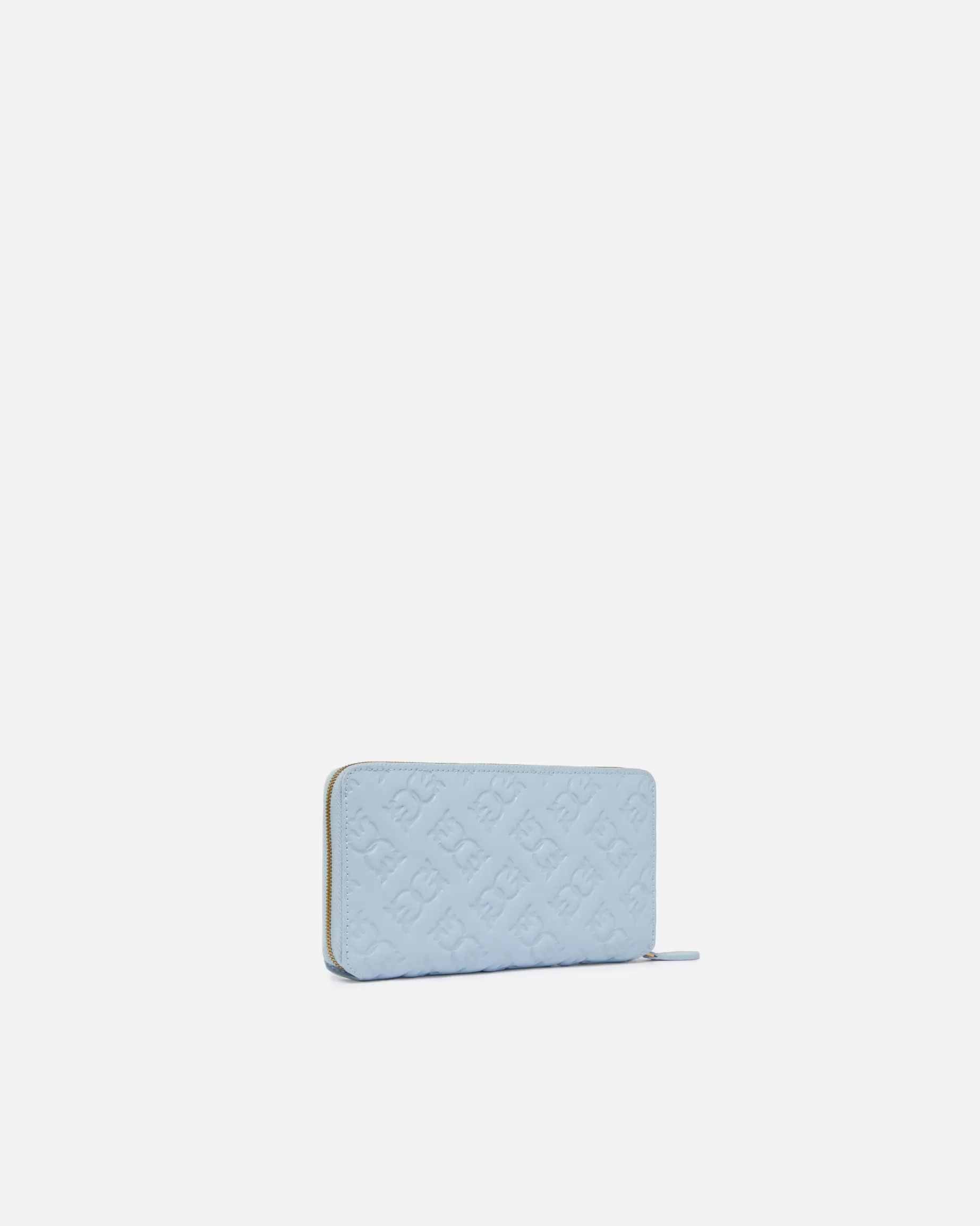 PINKO Portfele | Prostokątny portfel ze skóry Monogram LIGHTBLUE-ANTIQUEGOLD