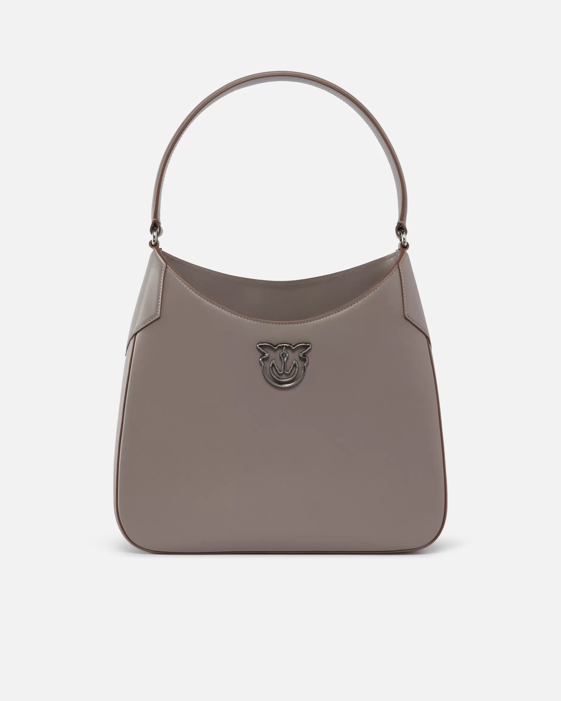 PINKO Torebki Na Ramię | Limited Edition | Smooth leather hobo shoulder bag Galleria. SZARYPINGWIN-STARESREBRO