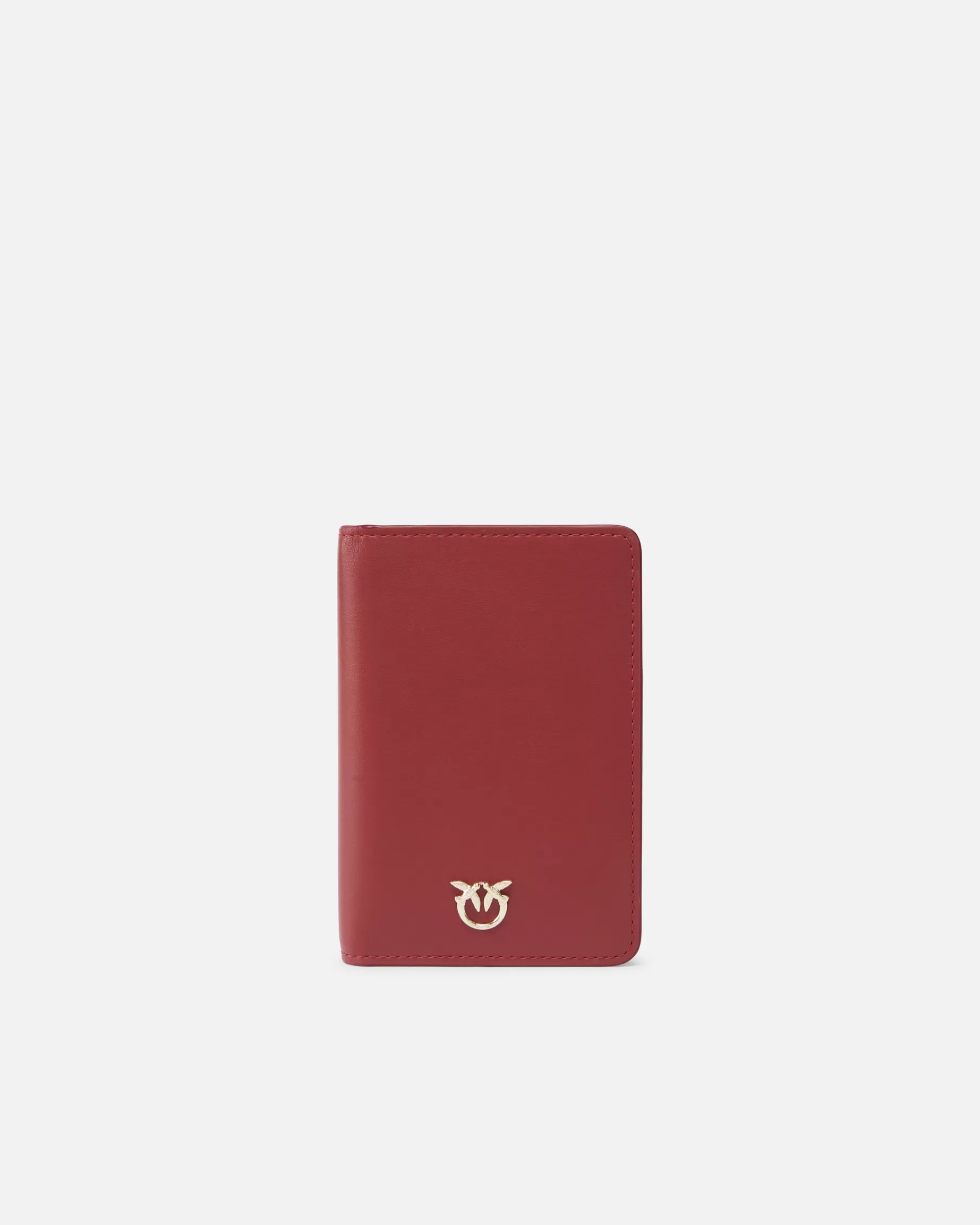 PINKO Limited Edition | Galanteria Skórzana | Smooth leather passport holder Galleria. CZERWONYKORDOBAŃSKASKÓRA-JASNEZŁOTO