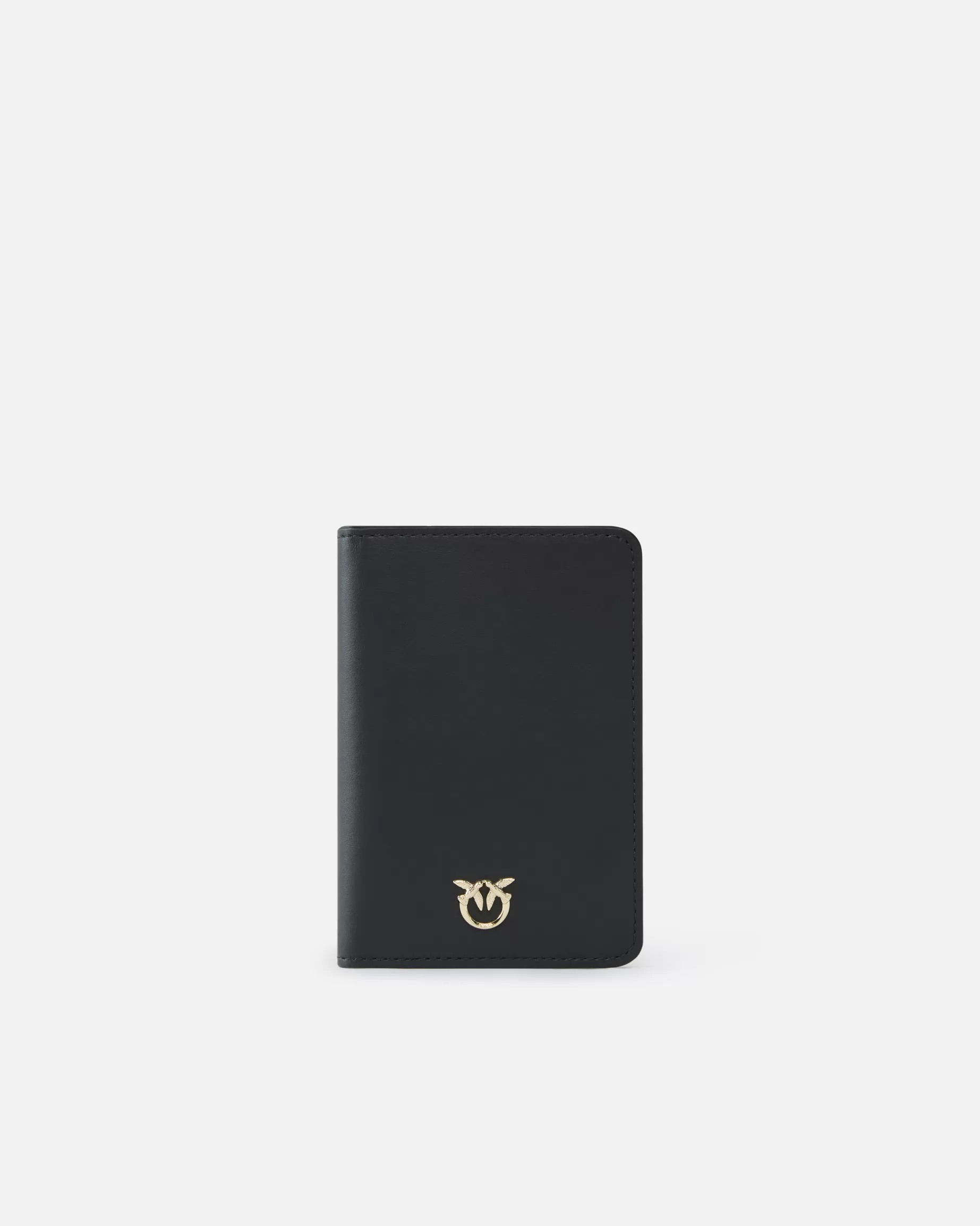 PINKO Limited Edition | Galanteria Skórzana | Smooth leather passport holder Galleria. CZARNY-LIGHTGOLD