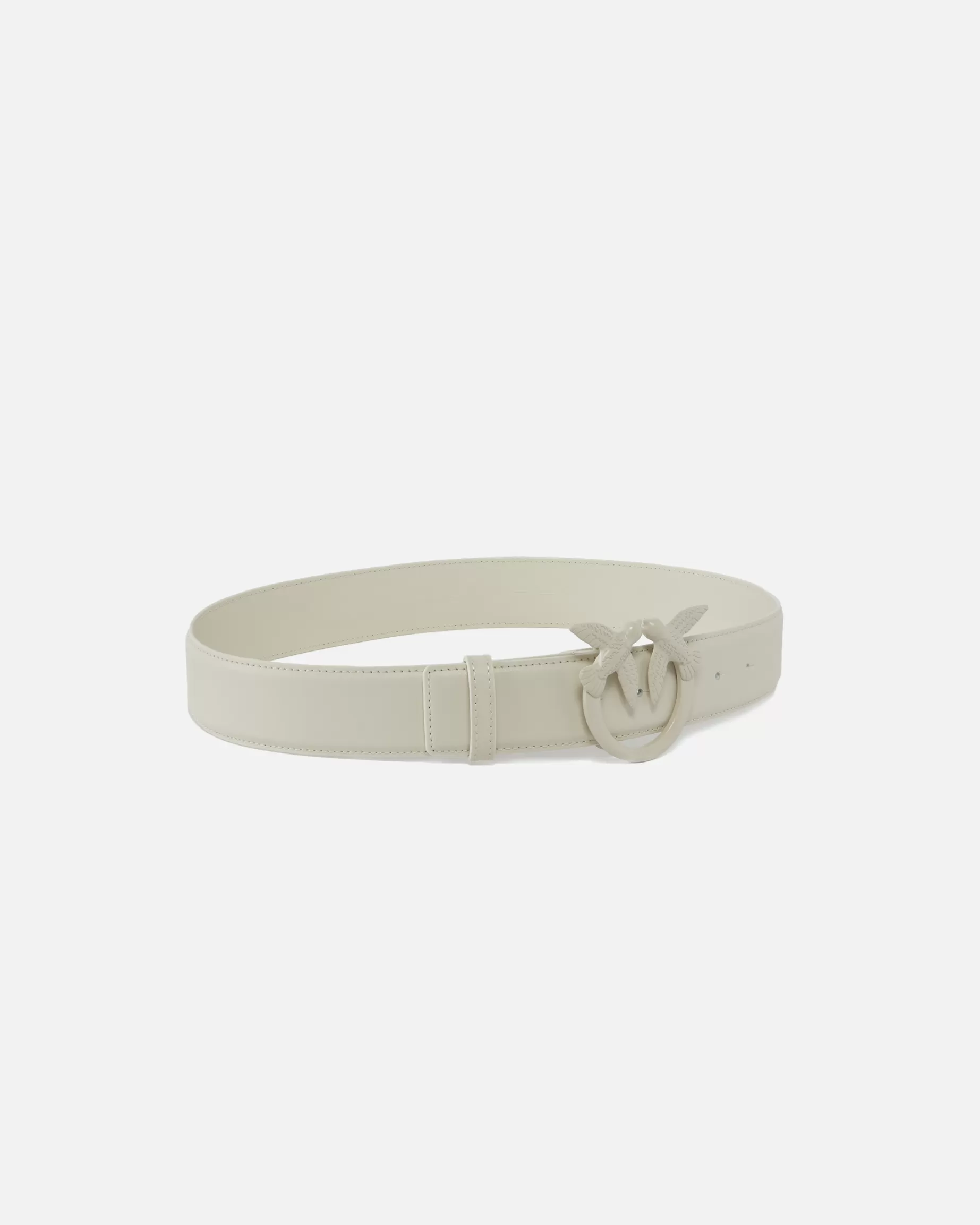PINKO Paski | Szeroki pasek Love Birds color block 4cm BIAŁY+BIAŁY-BLOCKCOLOR
