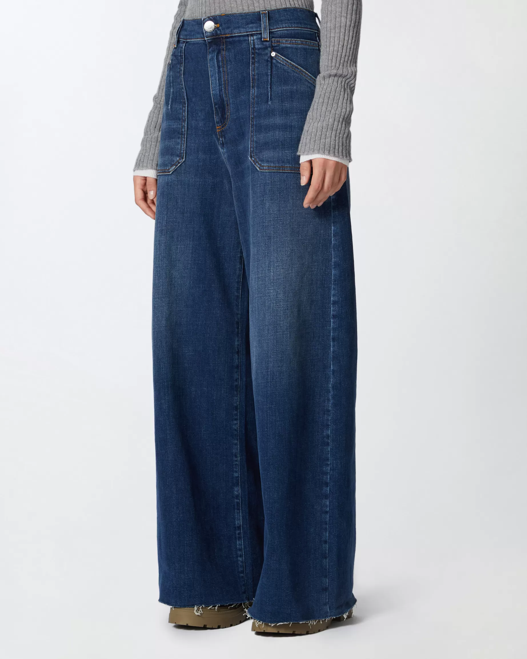 PINKO Wide Leg | Szerokie dżinsy baggy z niebieskiego denimu ODCIEŃVINTAGEŚREDNIO-CIEMNY