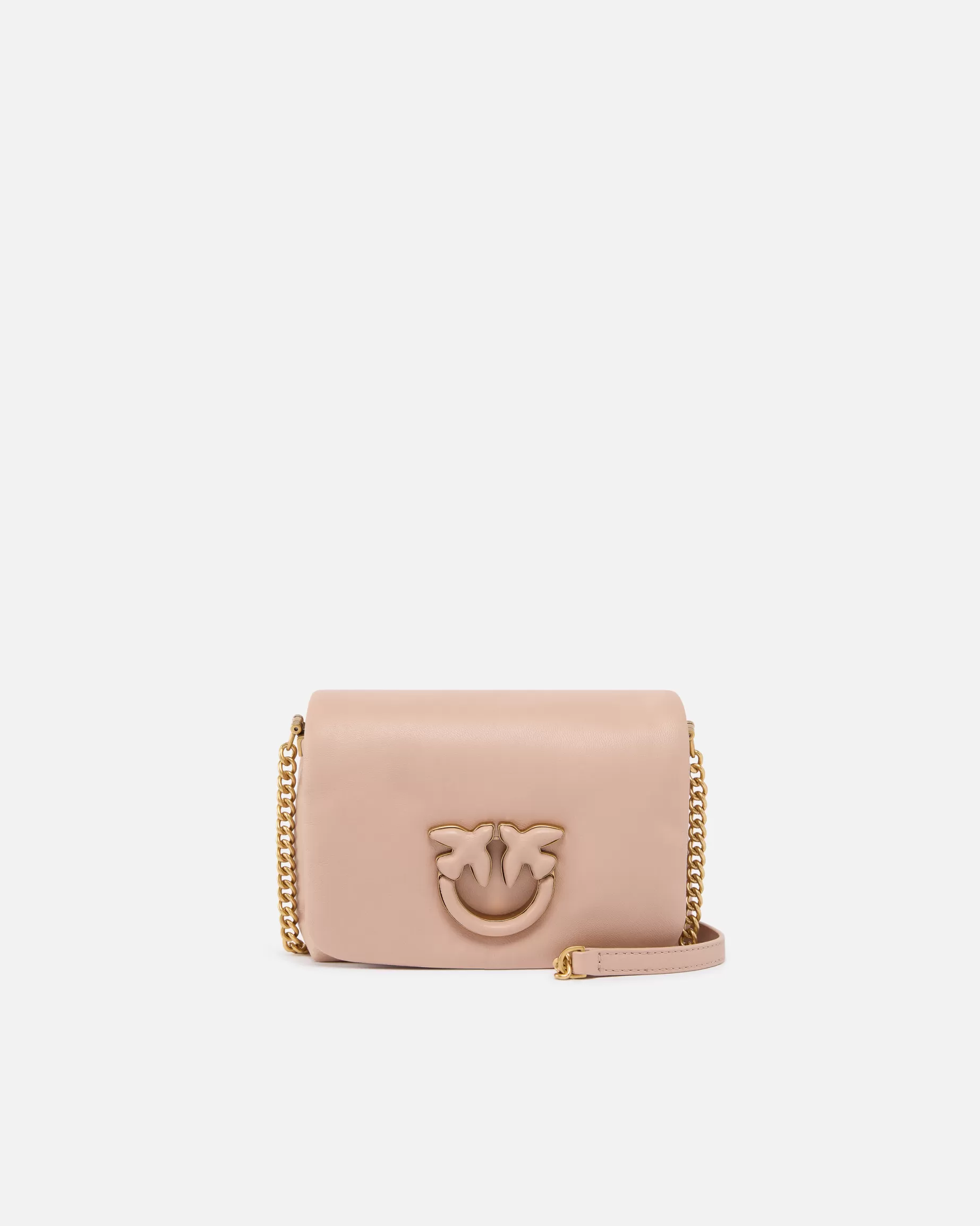 PINKO Torebki Przewieszane Przez Ramię | Mini Bags | Torebka Baby Love Bag Puff Click z skóry nappa PUDROWY-BLOCKCOLOR