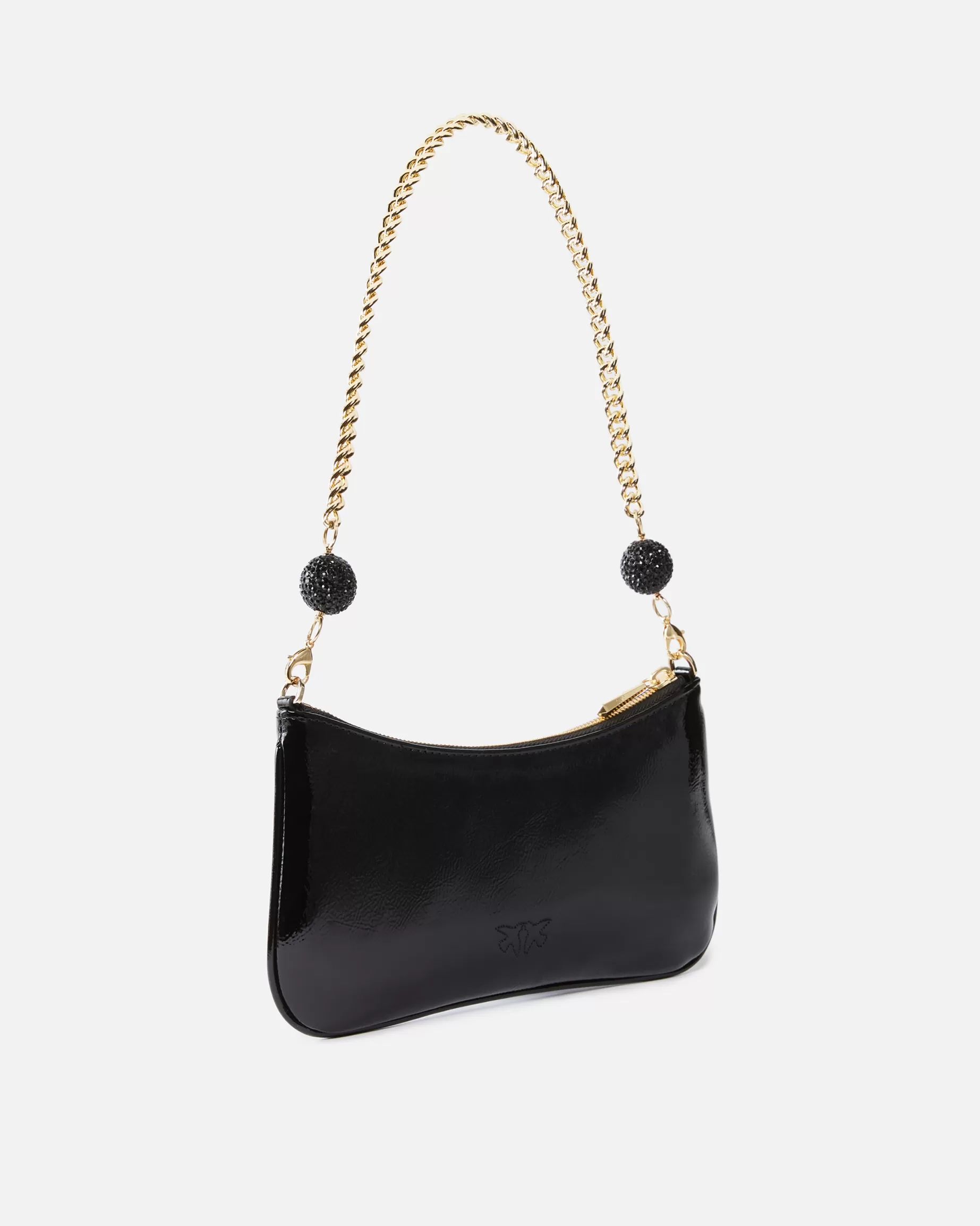 PINKO Torebki Na Ramię | Mini Bags | Torebka kopertowa na ramię lakierowana BLACK-GOLD