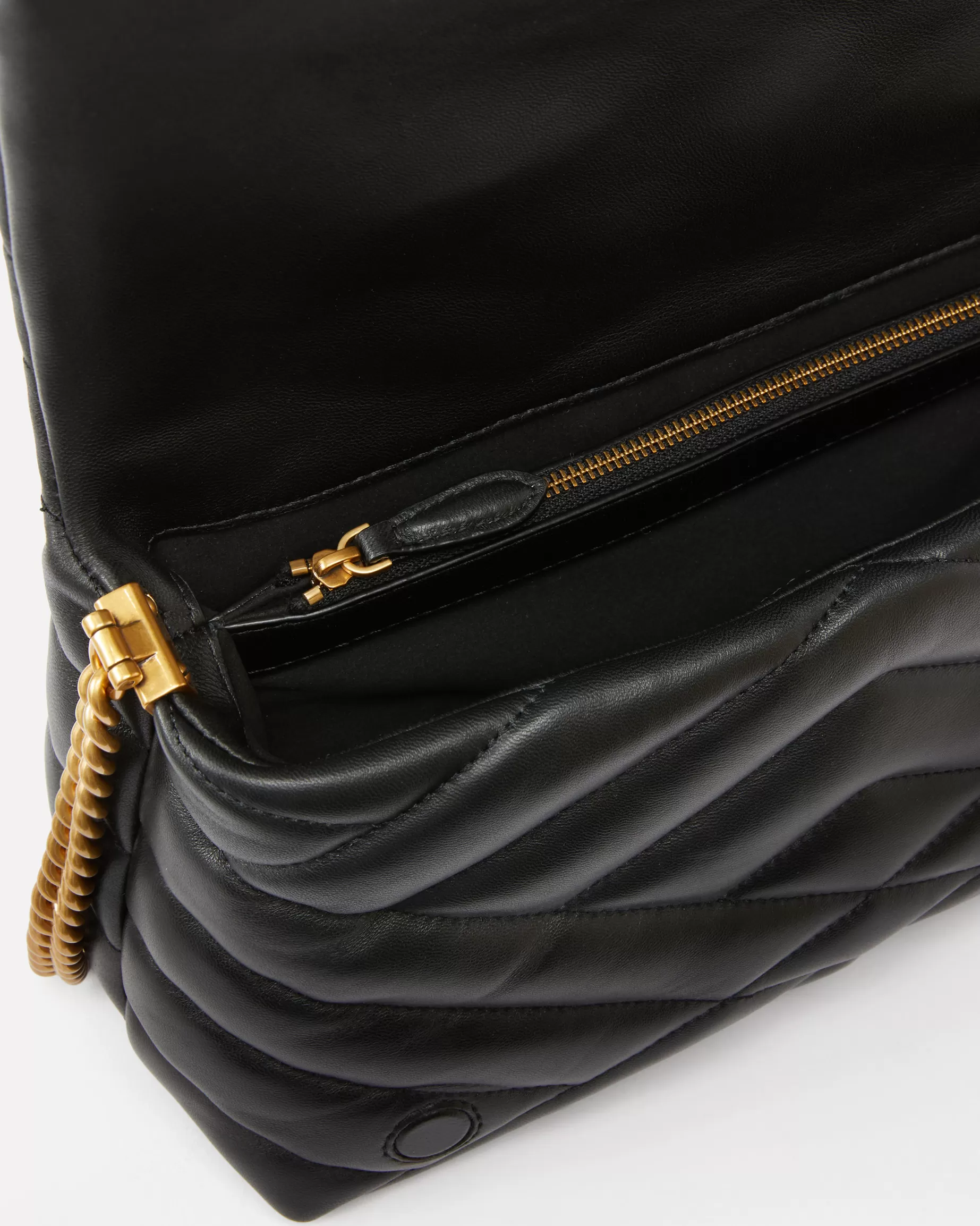 PINKO Torebki Przewieszane Przez Ramię | Love Bag Puff | Torebka na pasku Love Bag Puff z pikowanej nappy CZARNY-ANTIQUEGOLD