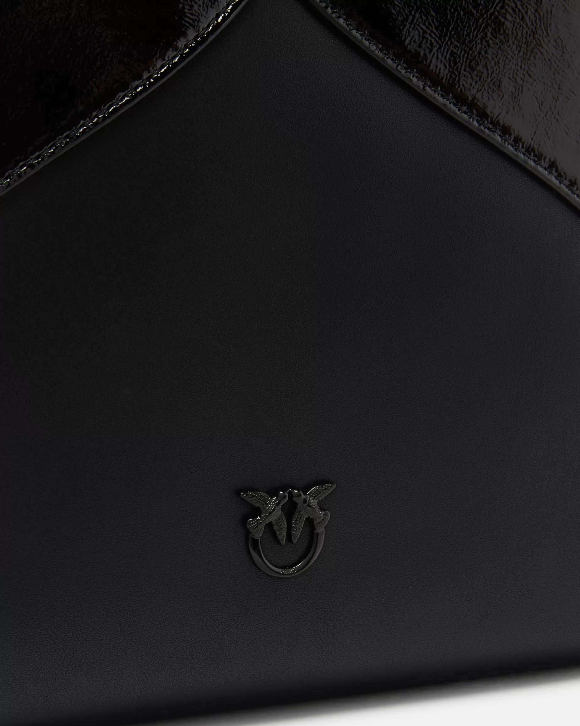 PINKO Nowości | Torby Zakupowe | Torebka shopper Heart z błyszczącej i matowej skóry LIMUZYNOWACZERŃBLOCKCOLOR