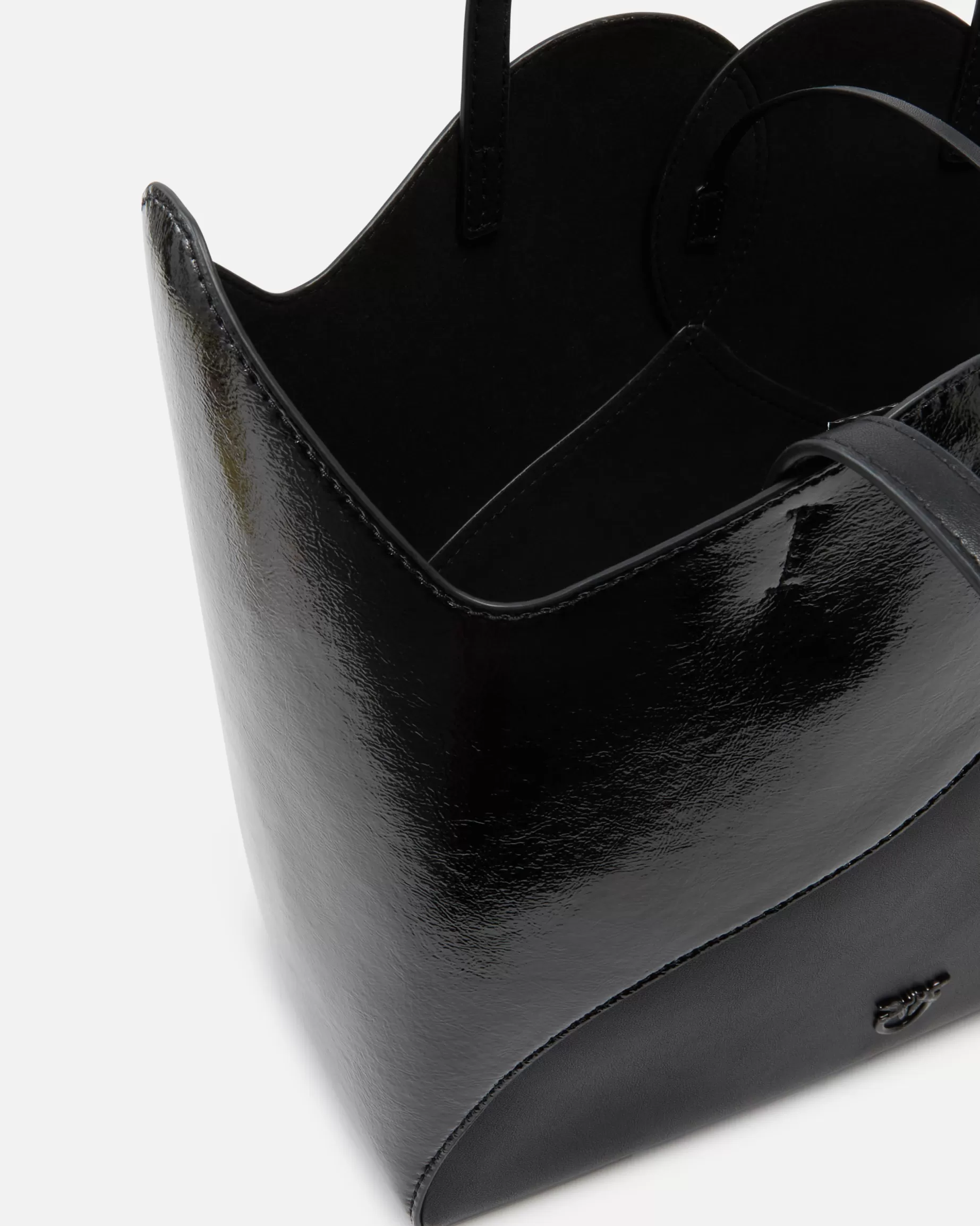 PINKO Nowości | Torby Zakupowe | Torebka shopper Heart z błyszczącej i matowej skóry LIMUZYNOWACZERŃBLOCKCOLOR