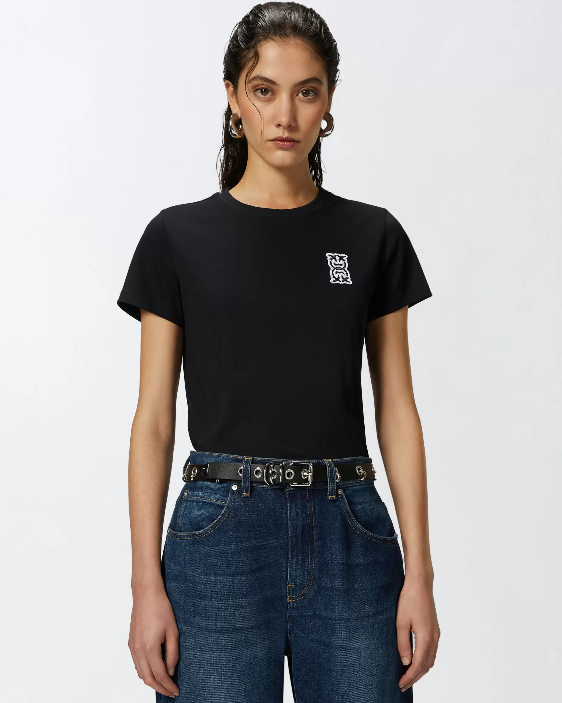 PINKO T-Shirty | T-shirt z aplikacją Monogram LIMUZYNOWACZERŃ