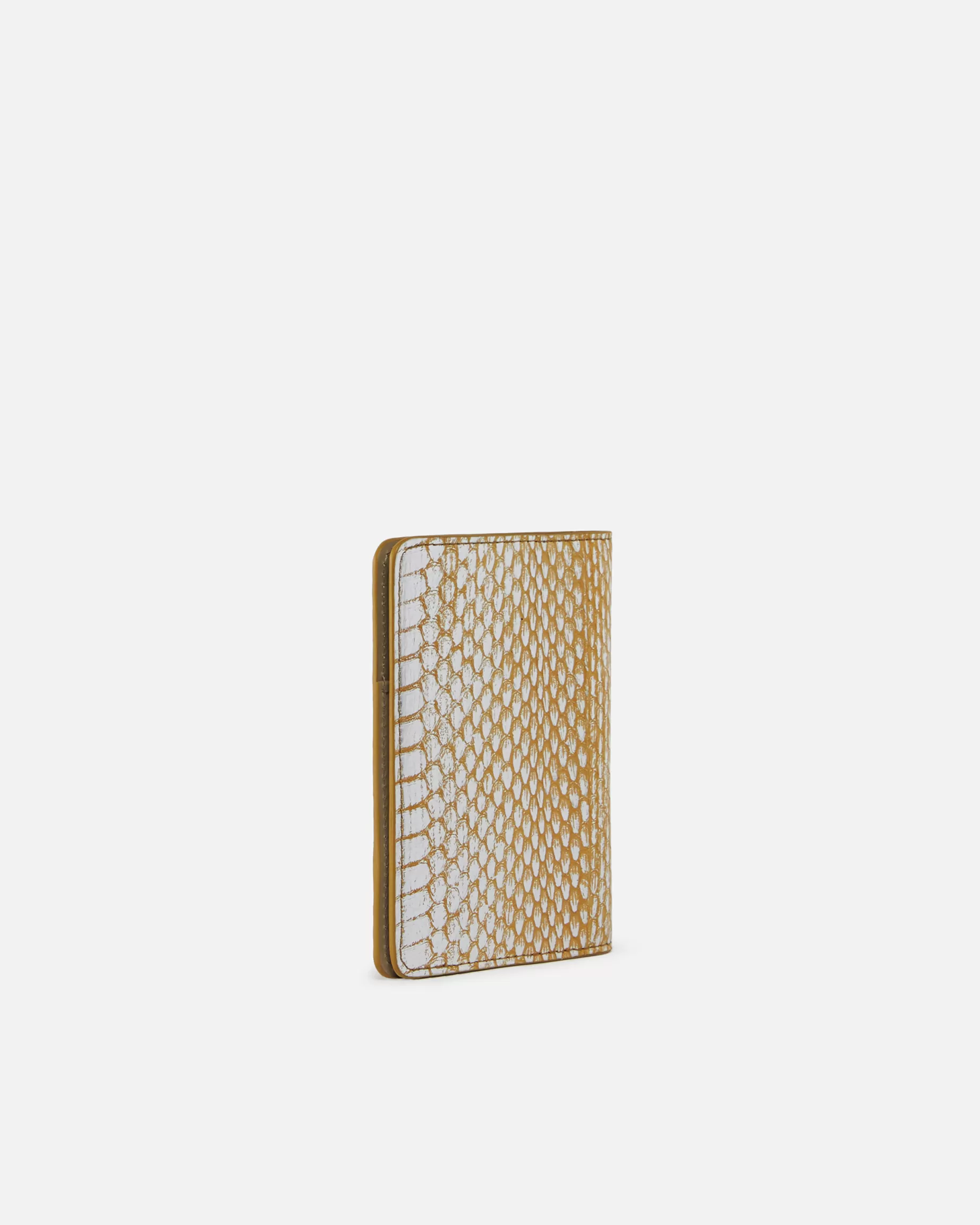 PINKO Limited Edition | Galanteria Skórzana | Vintage laminated reptile passport holder Galleria ZŁOTY/SREBRNY-JASNEZŁOTO